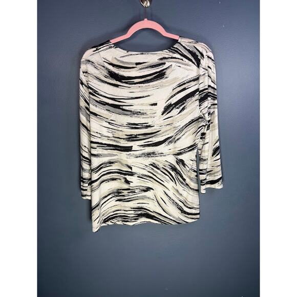 JM Collection Top Women's Size Large Art to Wear Brush Strokes Abstract Textured - Picture 2 of 7